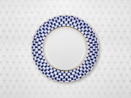 Подарочный набор Скатерть 145x145 Кобальтавая сетка белая арт. 14.01065.02, 