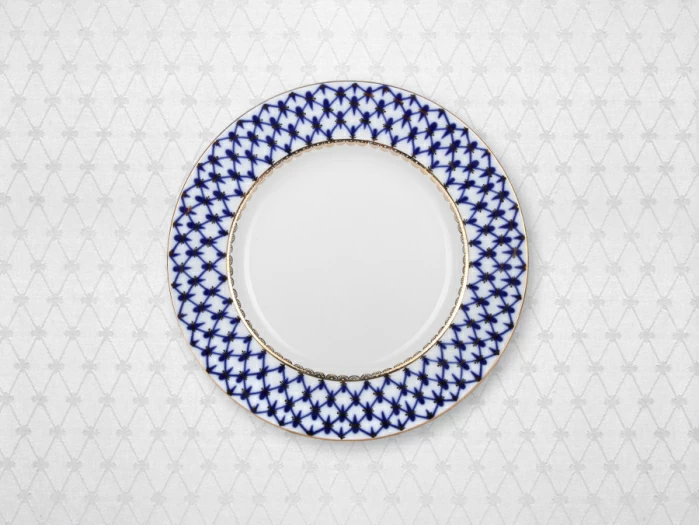 Подарочный набор Скатерть 145x145 Кобальтавая сетка белая арт. 14.01065.02, 