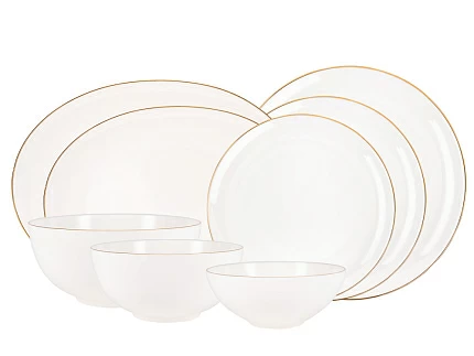 Сервиз столовый форма Восточная рисунок Золотая лента 6 персон 24 предмета арт. 81.27126.00.1