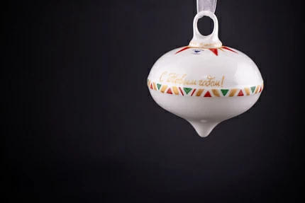 Елочная игрушка Луковица, рисунок Красный бант, арт 60.21180.00.1