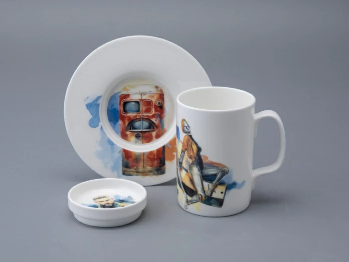 Бокал с блюдцем и крышкой 400мл в подарочной упаковке, форма Топ, рисунок Atomic Heart 2, арт 81.34449.00.1, 