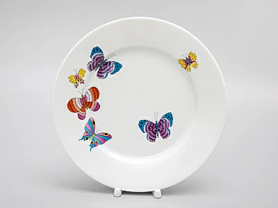 Тарелка мелкая 250 мм форма Европейская рисунок Шафрановые бабочки, арт. 80.39490.00.1 Тарелка мелкая 250 мм форма Европейская рисунок Шафрановые бабочки, арт. 80.39490.00.1