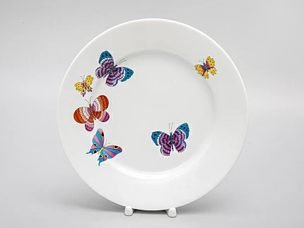Тарелка мелкая 250 мм форма Европейская рисунок Шафрановые бабочки, арт. 80.39490.00.1