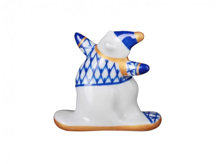 Скульптура форма Медведь-сноубордист рисунок Синяя сетка арт. 82.82944.00.1, 