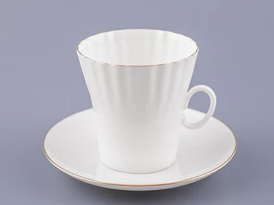 Чашка с блюдцем кофейная 175 мл форма Одуванчик рисунок Золотой кантик  арт. 81.13552.00.1