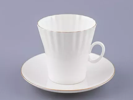 Чашка с блюдцем кофейная 175 мл форма Одуванчик рисунок Золотой кантик  арт. 81.13552.00.1