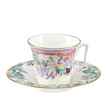 Сервиз чайный форма Юлия рисунок Серебряные коньки, 6 персон 14 предметов арт. 81.29098.00.1