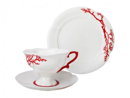 Трехпредметный комплект чайный форма Наташа рисунок Коралл 220 мл арт. 81.20922.00.1, 