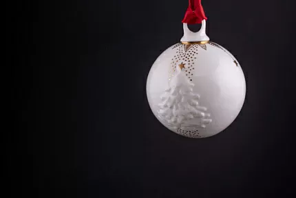 Елочная игрушка Шар с елкой, рисунок Снегопад, арт 60.21171.00.1