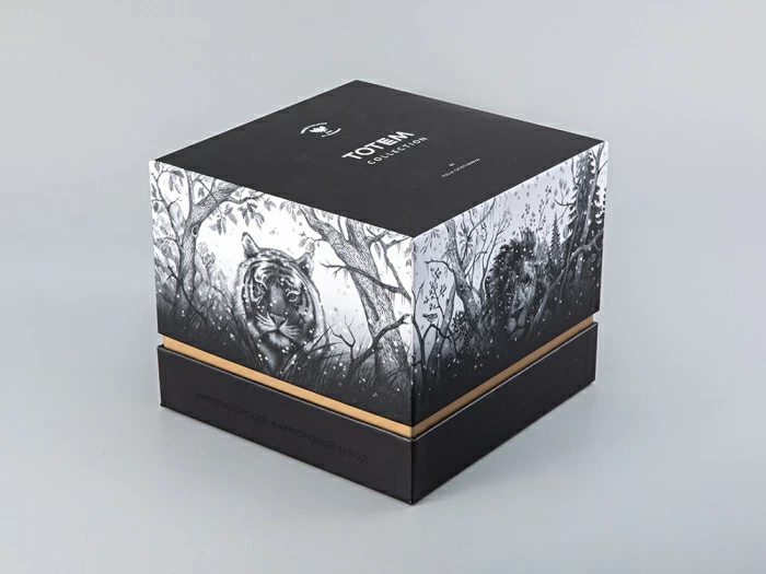 Бокал с блюдцем Тотем в подарочной упаковке, рисунок Медведь арт. 81.28376.00.1, 