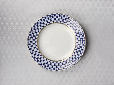 Подарочный набор Скатерть 145x220 Кобальтовая сетка Серебристая арт. 14.01067.02