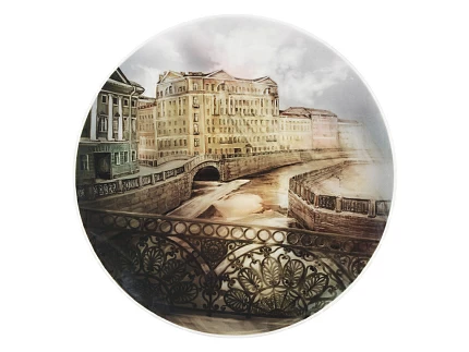 Блюдо декоративное 450 мм форма Круглая рисунок Золотой треугольник арт. 80.89413.00.1