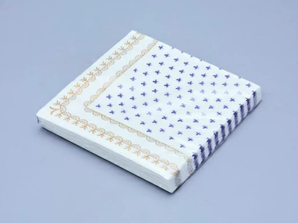 Салфетки бумажные, рисунок Кобальтовая сетка белая, 33х33 см, 20 шт, арт 14.00974.05, 