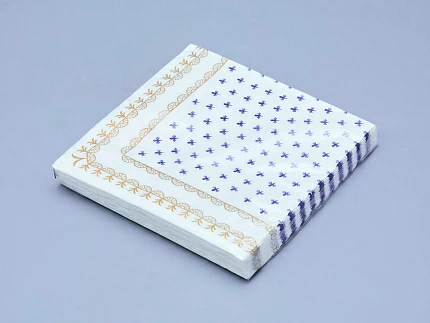 Салфетки бумажные, рисунок Кобальтовая сетка белая, 33х33 см, 20 шт, арт 14.00974.05