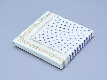 Салфетки бумажные, рисунок Кобальтовая сетка белая, 33х33 см, 20 шт, арт 14.00974.05