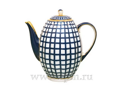 Кофейник Тюльпан Кобальтовая клетка 1200 мл арт. 80.06584.00.1