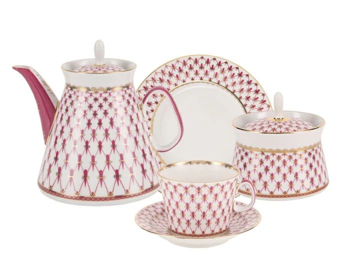 Сервиз чайный форма Молодежная рисунок Сетка-Блюз 2, 6 персон 20 предметов арт. 81.24872.00.1, 