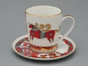 Чашка с блюдцем чайная 300 мл форма Колокол рисунок Красный конь арт.81.34079.00.1, 
