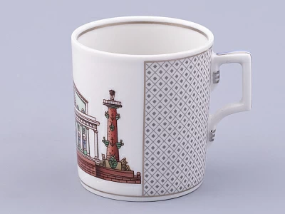 Чашка с блюдцем чайная, форма Гербовая, рисунок Серебряный город 3, арт. 81.32586.00.1 Чашка с блюдцем чайная, форма Гербовая, рисунок Серебряный город 3, арт. 81.32586.00.1