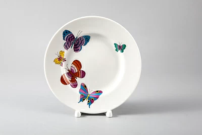 Тарелка мелкая 150 мм форма Гладкая рисунок Шафрановые бабочки, арт. 80.39465.00.1 Тарелка мелкая 150 мм форма Гладкая рисунок Шафрановые бабочки, арт. 80.39465.00.1