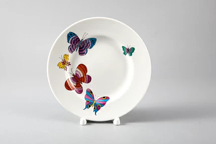 Тарелка мелкая 150 мм форма Гладкая рисунок Шафрановые бабочки, арт. 80.39465.00.1
