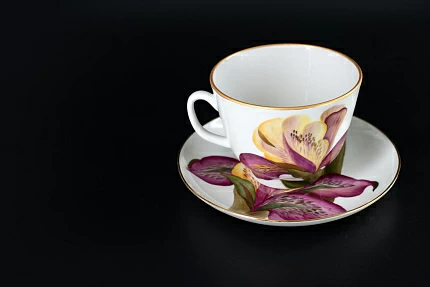 Чашка с блюдцем Пурпурный день, на форме Подарочная, арт 41.00176.00.1