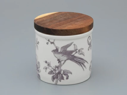 Набор банок с деревянной крышкой (3 предмета) форма Стандартная, рисунок Monplaisir Violet, арт 42.00062.00.1, 