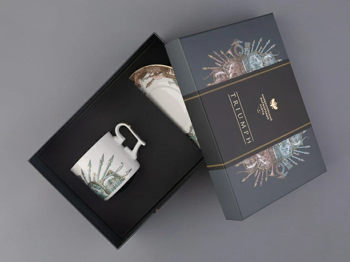 Чашка с блюдцем в подарочной упаковке, форма Охотничий, рисунок Триумф Штандарт Победы, арт. 81.32468.00.1, 