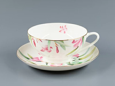 Чашка с блюдцем форма Купольная рисунок Акварель арт. 81.26635.00.1