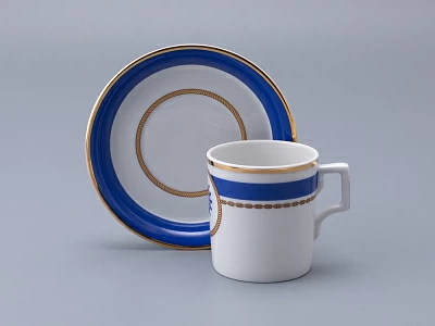 Чашка с блюдцем чайная 220 мл форма Гербовая рисунок Кают-компания № 5 арт. 81.24034.00.1 Чашка с блюдцем чайная 220 мл форма Гербовая рисунок Кают-компания № 5 арт. 81.24034.00.1