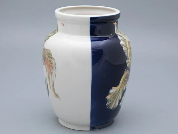 Ваза форма Китайская малого размера рисунок Ирисы, арт. 80.96067.00.1,  Ваза форма Китайская малого размера рисунок Ирисы, арт. 80.96067.00.1,