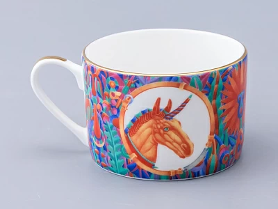 Чашка с блюдцем чайная в подарочной упаковке, форма Идиллия, рисунок Единорог, арт. 81.34423.00.1