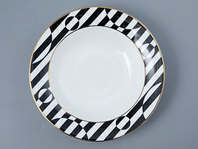 Тарелка глубокая 235 мм форма Стандартная 2 рисунок Да и нет Черный арт. 80.45834.00.1