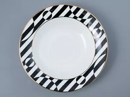 Тарелка глубокая 235 мм форма Стандартная 2 рисунок Да и нет Черный арт. 80.45834.00.1