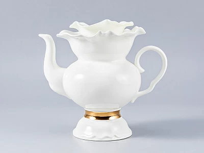 Сервиз чайный Белый цветок Золотая лента, 6 персон 14 предметов, арт. 81.18187.00.1