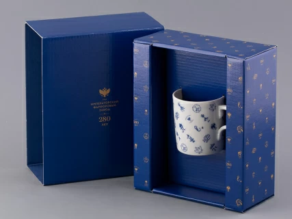 Подарочный набор Чашка с блюдцем чайная, форма Гербовая, рисунок Лого 1, арт 81.32931.00.1, 