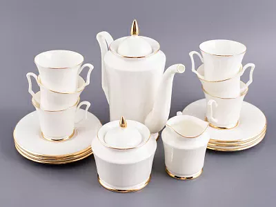 Сервиз кофейный форма Юлия рисунок Золотая лента, 6 персон 15 предметов, арт. 81.17852.00.1