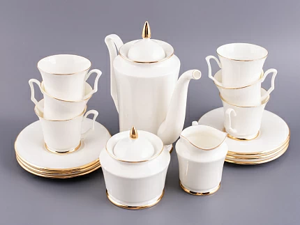Сервиз кофейный форма Юлия рисунок Золотая лента, 6 персон 15 предметов, арт. 81.17852.00.1