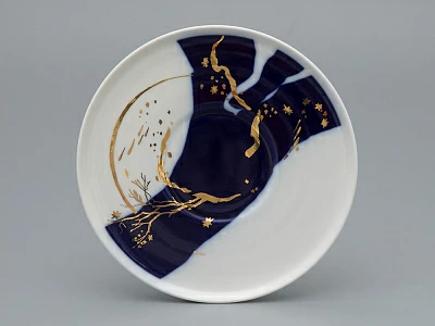 Чашка с блюдцем чайная, форма Колокол рисунок Зимняя дорога, арт. 81.34078.00.1