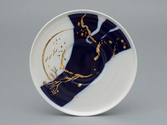 Чашка с блюдцем чайная, форма Колокол рисунок Зимняя дорога, арт. 81.34078.00.1, 