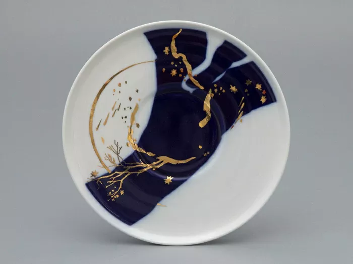 Чашка с блюдцем чайная, форма Колокол рисунок Зимняя дорога, арт. 81.34078.00.1, 