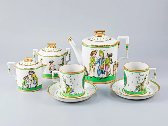 Сервиз чайный форма Гербовая рисунок Крысята-воришки, 2 персоны 7 предметов, арт. 81.16587.00.1, 