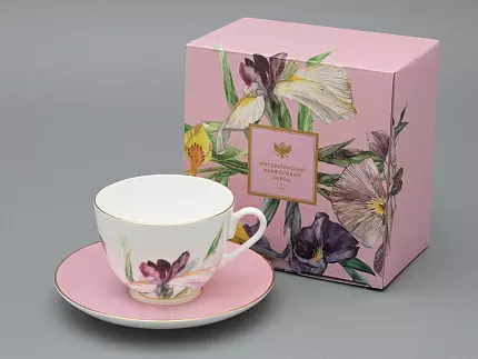 Чашка с блюдцем L’Art des Fleurs  в подарочной упаковке, форма Весенняя 2, рисунок  Роузи, арт 81.33402.00.1