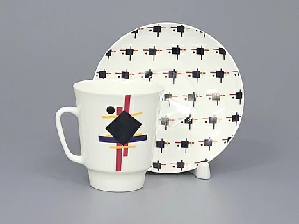 Чашка с блюдцем кофейная 165 мл форма Майская рисунок Супрематический орнамент арт. 81.26709.00.1