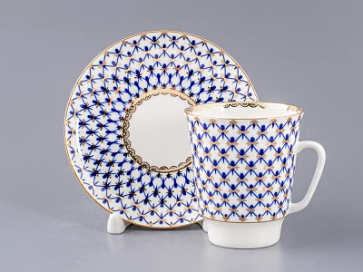 Чашка с блюдцем кофейная 165 мл форма Майская рисунок Кобальтовая сетка арт. 81.14574.00.1