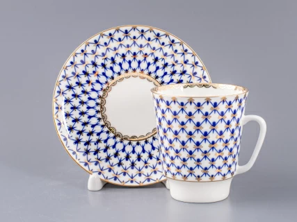 Чашка с блюдцем кофейная 165 мл форма Майская рисунок Кобальтовая сетка арт. 81.14574.00.1, 