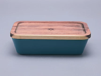 Набор для запекания с деревянной крышкой (2 предмета), в подарочной упаковке, форма Стандартная, рисунок Календа, арт 42.00073.00.1