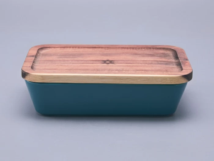 Набор для запекания с деревянной крышкой (2 предмета), в подарочной упаковке, форма Стандартная, рисунок Календа, арт 42.00073.00.1, 