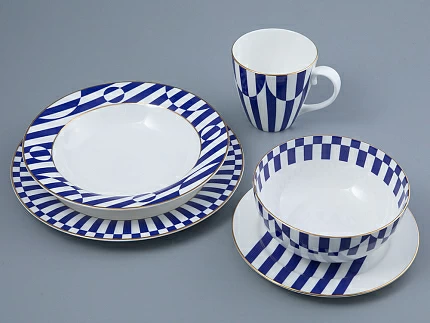 Тарелка плоская 270 мм Стандартная-2 рисунок Да и нет Синий арт. 80.44732.00.1