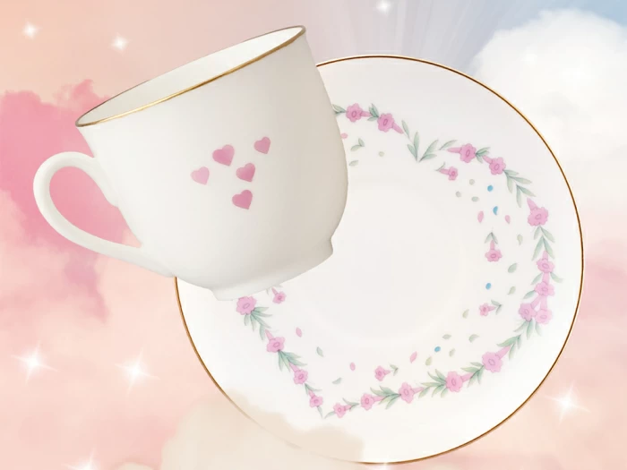 Чашка с блюдцем кофейная 180 мл.,  форма Ландыш, рисунок Люби, арт. 81.32909.00.1, 